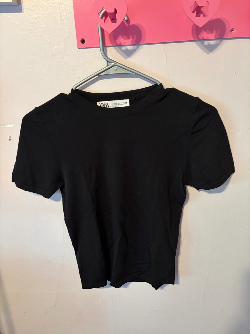 Zara Black Short Sleeve Crewneck Tee